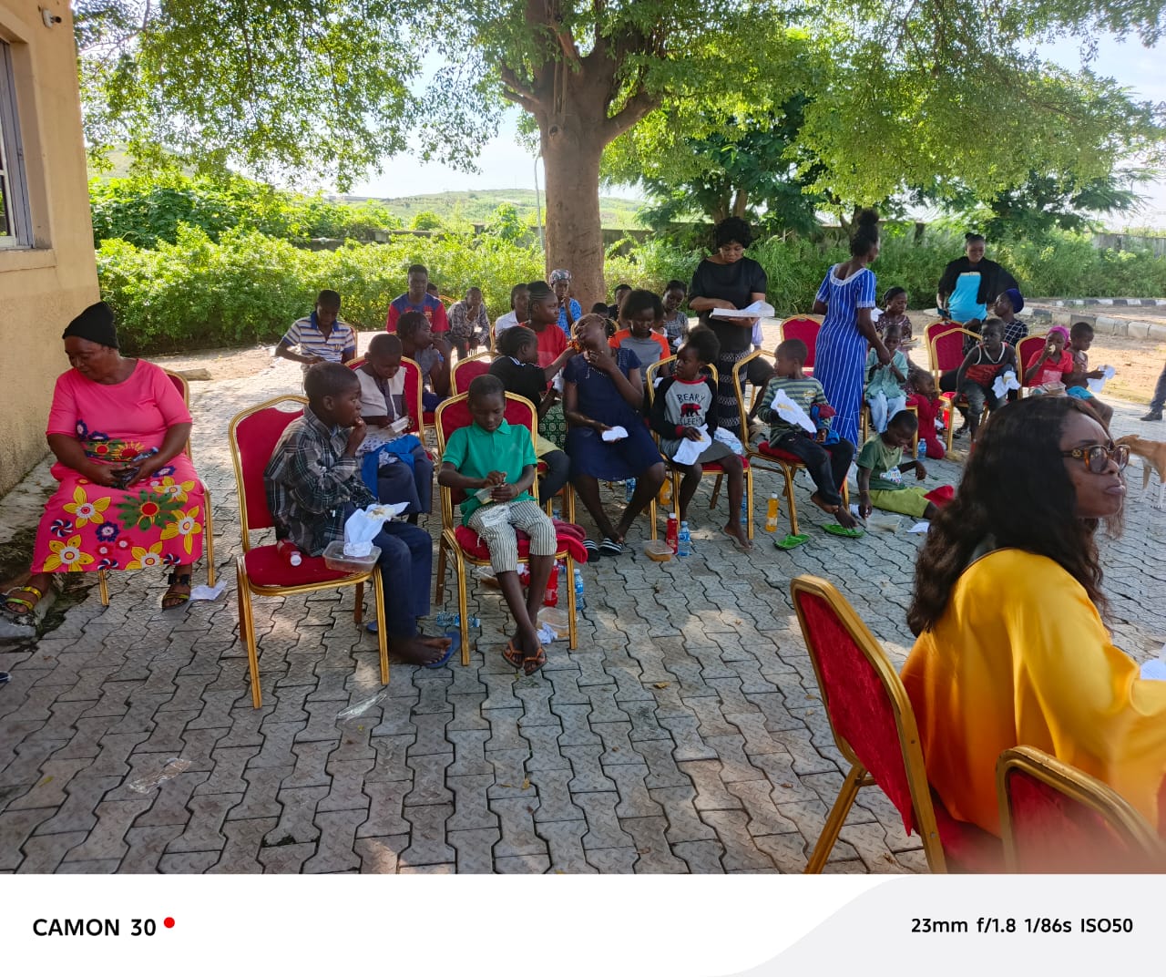 Children gathered for an empowerment outreach session